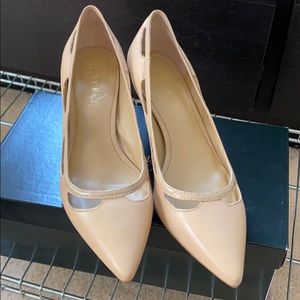 Never worn Ralph Lauren Evie Straw pumps